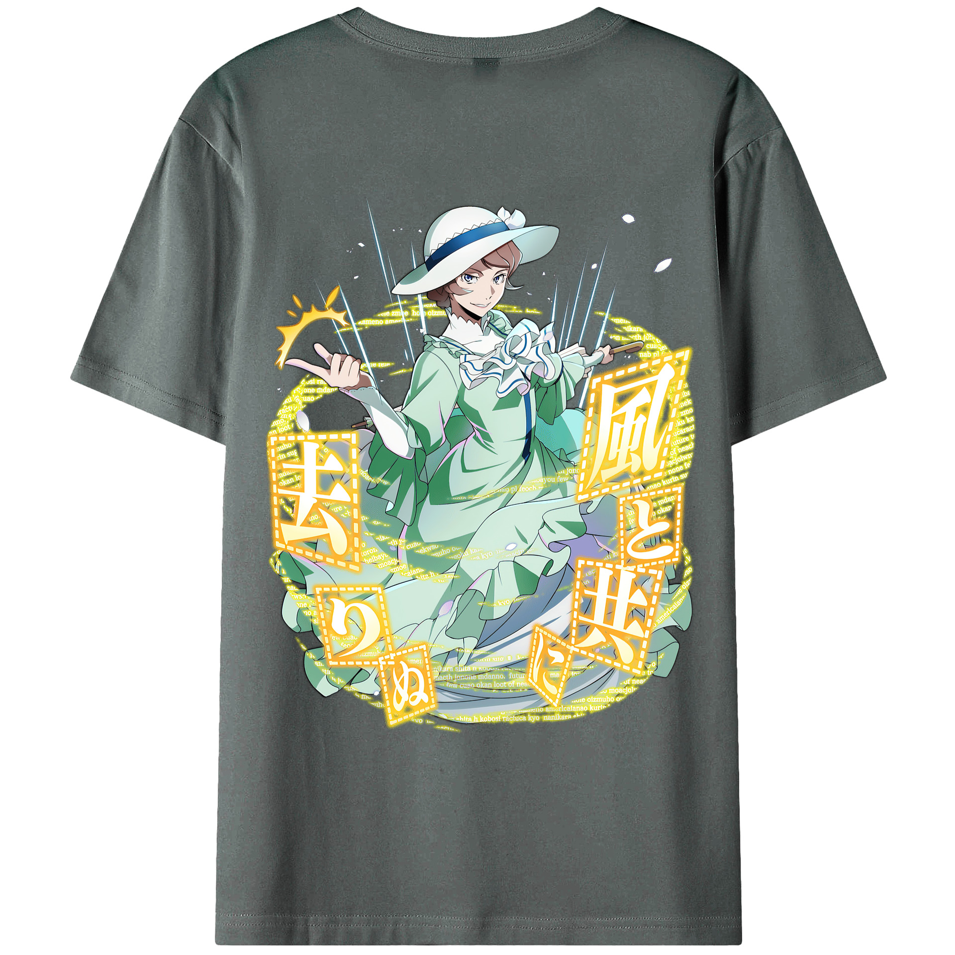 （画像用） 文豪ストレイドッグス Bungo Stray Dogs 綿100％ メンズ半袖Tシャツ（バックプリント） 通気性